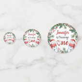 Wende eins | Schneemann Weihnachten 1. Geburtstag Konfetti (Vorderseiten)