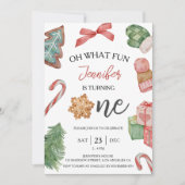 Wende eins | Winterweihnachtsfest 1. Geburtstag Einladung (Vorderseite)