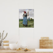 Wende the Hay (Öl auf Leinwand) Poster (Küche)