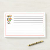 WENDELITO CAT 10"x6" Post It Notes + Lines Post-it Klebezettel (Auf Schreibtisch)