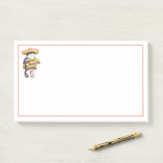 WENDELITO CAT 10"X6" Post It Notes Post-it Klebezettel (Auf Schreibtisch)