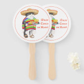 WENDELITO Cinco de Mayo Round Hand Fan Fächer (Vorne und Hinten)
