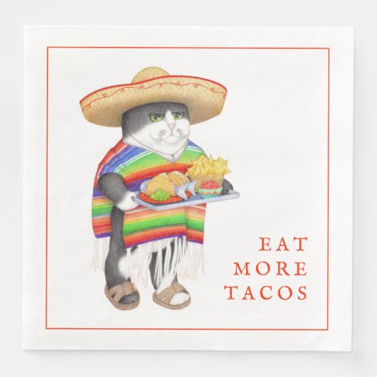 WENDELITO essen Mehr Tacos Standard Dinner Napkin Serviette (Vorderseite)