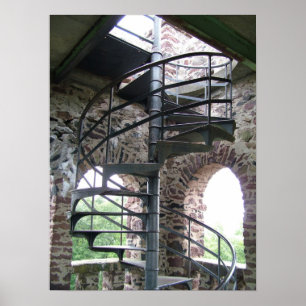 Wendeltreppe an Seat-Turm des Dichters in Mass. Poster