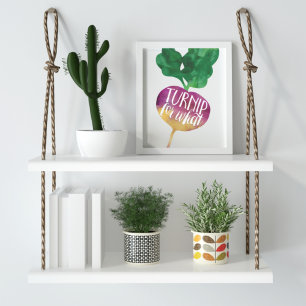 Wendepunkt für was   Veggie Pun Kitchen Print Poster