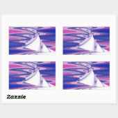 Wendewellen Rechteckiger Aufkleber (Blatt)