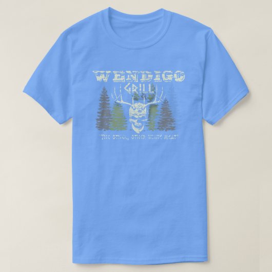 Wendigo Grill wittert und bedrängt T-Shirt (Design vorne)