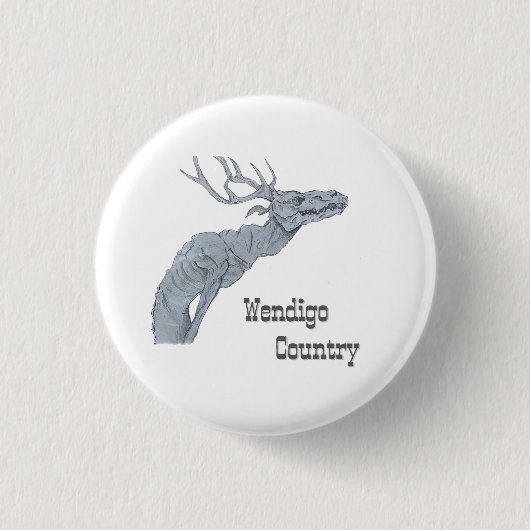 Wendigo-Land Algonkin-Volksglaube Button (Vorderseite)
