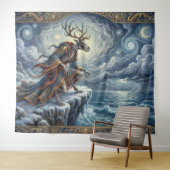 Wendigo Watch Over Starry Seas Wandteppich (Beispiel (Horizontal))