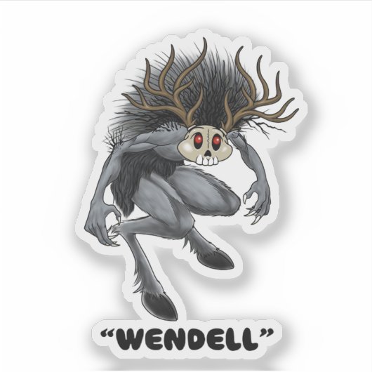 Wendigo "Wendell" Cryptid Aufkleber (Vorderseite)