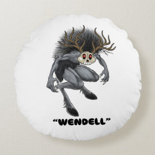 Wendigo ‚Wendell‘ Cryptid Rundes Kissen