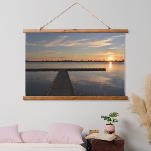 Wendouree Twilight Tranquility Wall Tapestes Wandteppich Mit Holzrahmen (Schlafzimmer)