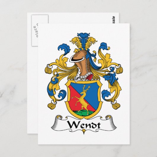 Wendt Familienwappen Postkarte (Vorne/Hinten)