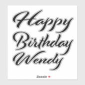 Wendy Name Vorname black Sticker Geburtstag (Blatt)