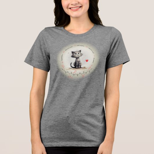 WENDY peptide - cat w/ custom text Tri-Blend Shirt (Vorderseite)
