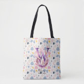 Wendy's Whimsical Bloom - Boho Floral Monogram W Tasche (Vorderseite)