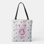 Wendy's Whimsical Bloom - Boho Floral Monogram W Tasche (Rückseite)