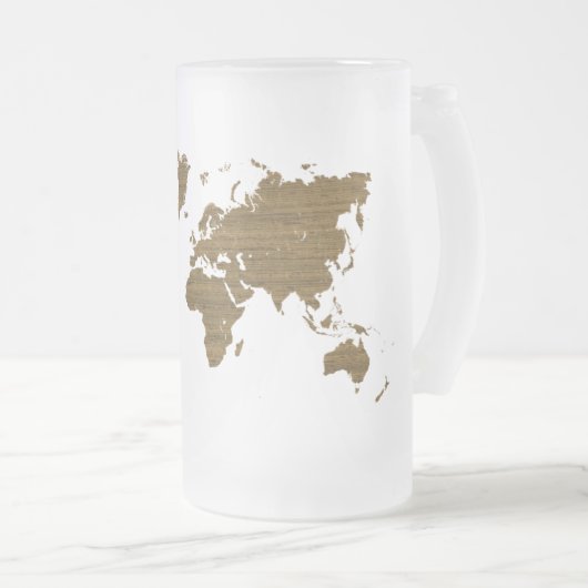 Wenge Weltkarte Mattglas Bierglas (VorderseiteRechts)
