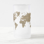 Wenge Weltkarte Mattglas Bierglas (Mittel)