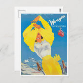Wengen Schweiz Jahrgang Reise Postkarte (Vorne/Hinten)