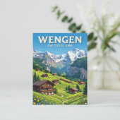 Wengen Schweiz Postkarte (Stehend Vorderseite)