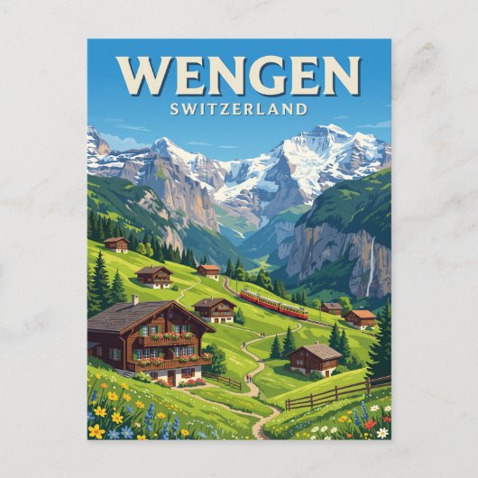Wengen Schweiz Postkarte (Vorderseite)