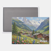 Wengen Schweiz Reise Magnet (Vorderseite/Rückseite)