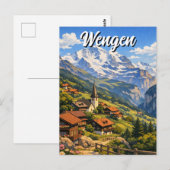 Wengen Schweiz Reise Postkarte (Vorne/Hinten)