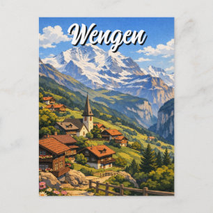 Wengen Schweiz Reise Postkarte