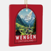 Wengen Schweiz Reisen Vintag Keramikornament (Rechts)