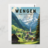 Wengen Schweiz Reisen Vintag Postkarte (Vorne/Hinten)
