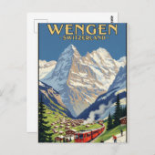 Wengen Schweiz Reisen Vintag Postkarte (Vorne/Hinten)