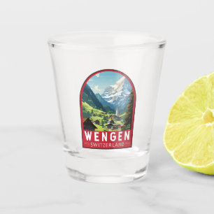 Wengen Schweiz Reisen Vintag Schnapsglas
