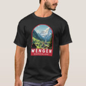 Wengen Schweiz Reisen Vintag T-Shirt (Vorderseite)