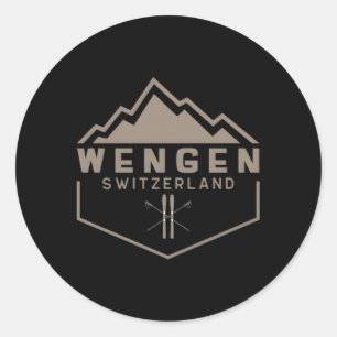 Wengen Schweiz Runder Aufkleber