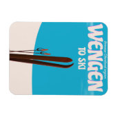 Wengen, Schweiz, Skiplakat Magnet (Horizontal)