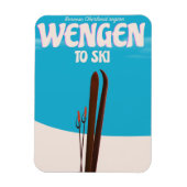 Wengen, Schweiz, Skiplakat Magnet (Vertikal)