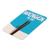 Wengen, Schweiz, Skiplakat Magnet (Linke Seite)