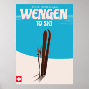 Wengen, Schweiz, Skiplakat Poster