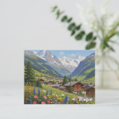 Wengen Schweiz Travel Postkarte (Stehend Vorderseite)