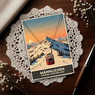 Wengen, Schweiz: Vintage Reisefotografien aus den  Postkarte