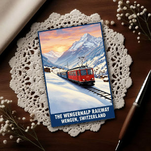 Wengen, Schweiz: Vintage Reisepostkarten aus den 1 Postkarte