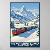 Wengen, Schweiz: Vintage Travel Poster der 60er Ja (Vorne)
