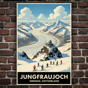 Wengen, Schweiz: Vintage Travel Poster der 60er Ja