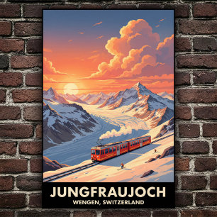 Wengen, Schweiz: Vintage Travel Poster der 60er Ja