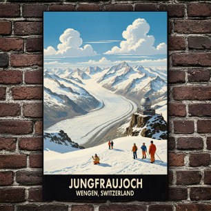 Wengen, Schweiz: Vintage Travel Poster der 60er Ja