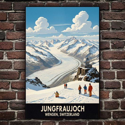 Wengen, Schweiz: Vintage Travel Poster der 60er Ja