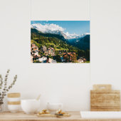 Wengen Schweizer Alpendorf Poster (Küche)