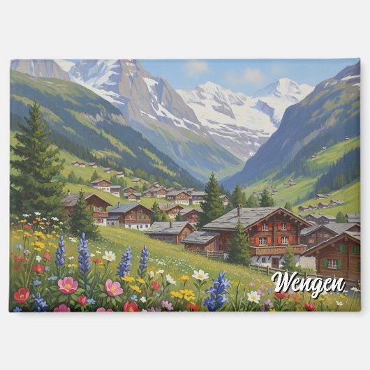 Wengen Switzerland Travel Magnet (Vorderseite)