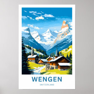 Wengen Switzerland Travel Print Poster